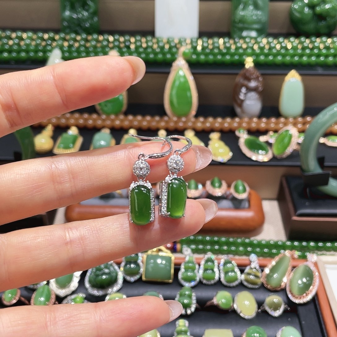 和田玉银S925镶嵌戒指