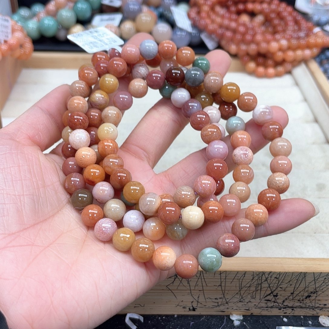 硅化珊瑚（珊瑚玉）未镶嵌手链286