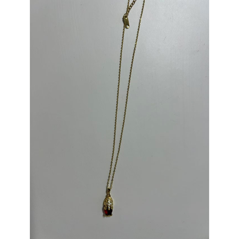 钛钢仿水晶吊坠 手工中古镶嵌经典项链287