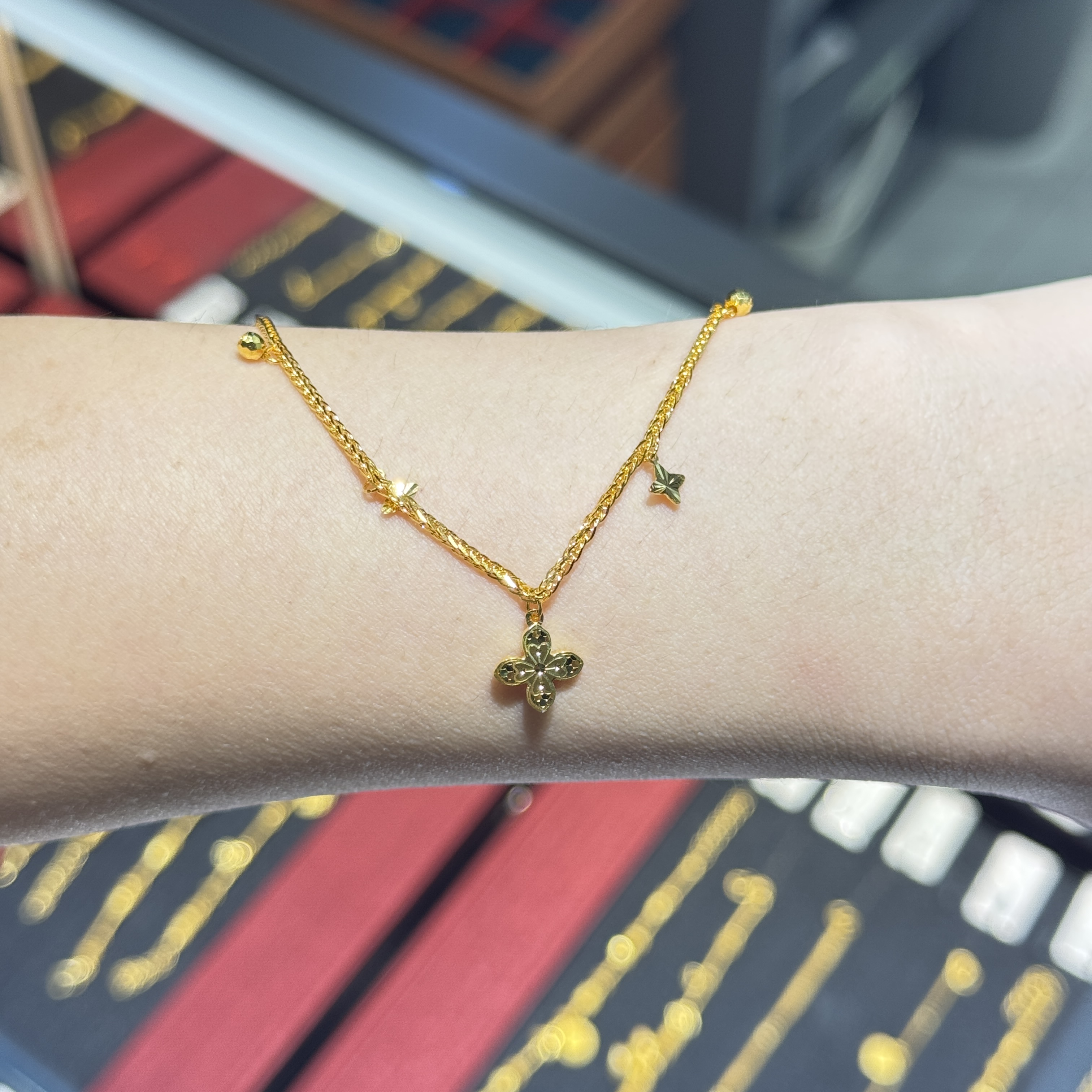 真真专属-B-PT950【PT十字花滴溜手链】铂金950首饰