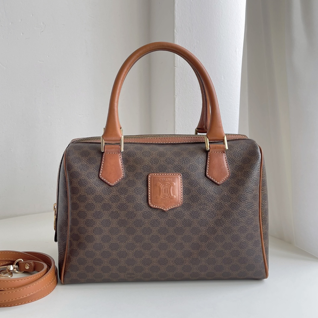 95新 Celine/思琳 XM/经典凯旋门老花手提枕头波士顿FY02503020换