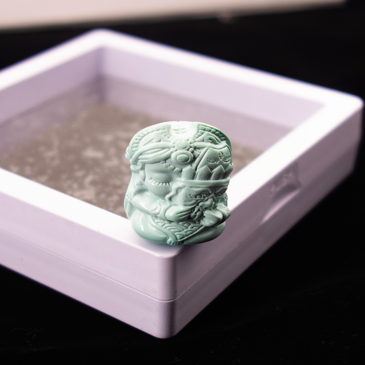 正宗湖北竹山原矿绿松石100%真品天然扎基拉姆雕刻件吊坠背云配饰