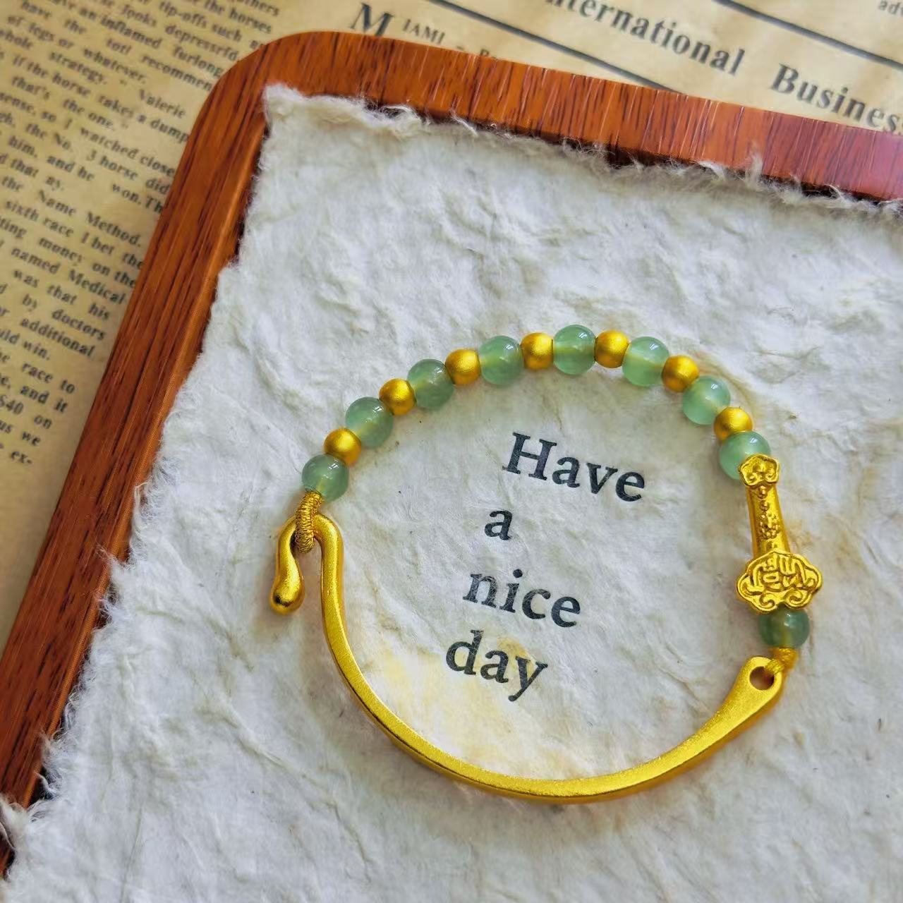 【丁老头甄选】高定祥云如意半镯50137