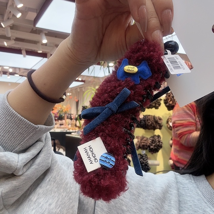 非金属布艺红色卷毛 蓝狗 香蕉夹