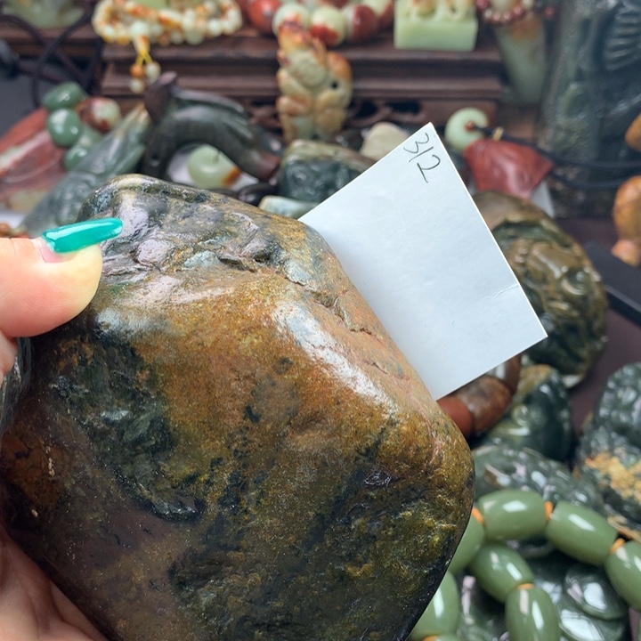 岫岩河磨玉（透闪石质玉）手把未镶嵌