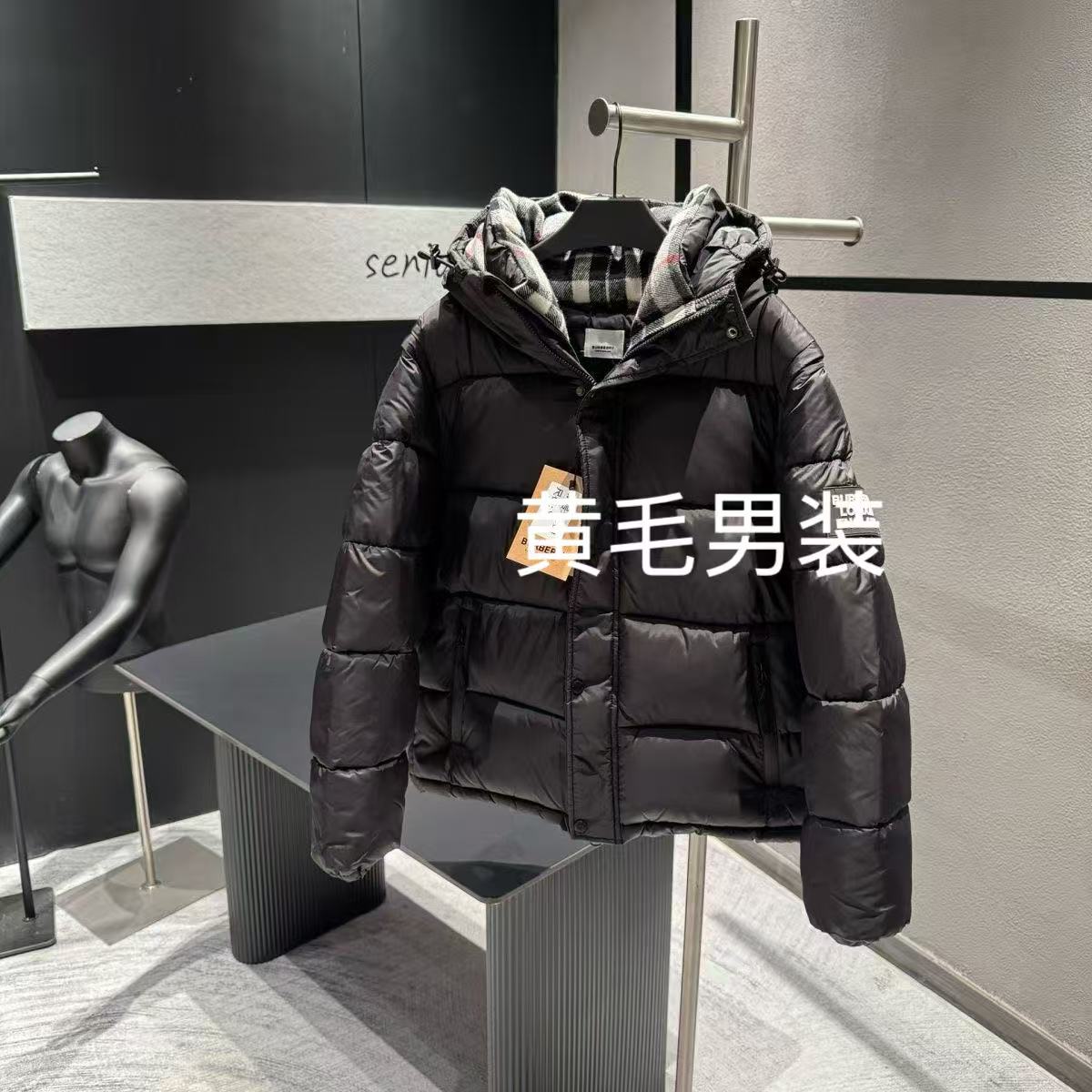 9901 连帽羽绒服优等品袖子可脱 男装加厚款男士黑色保暖