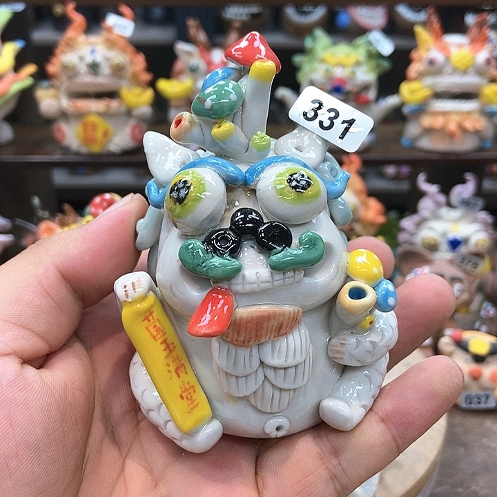 摆件直播间手工抽象陶瓷摆件331