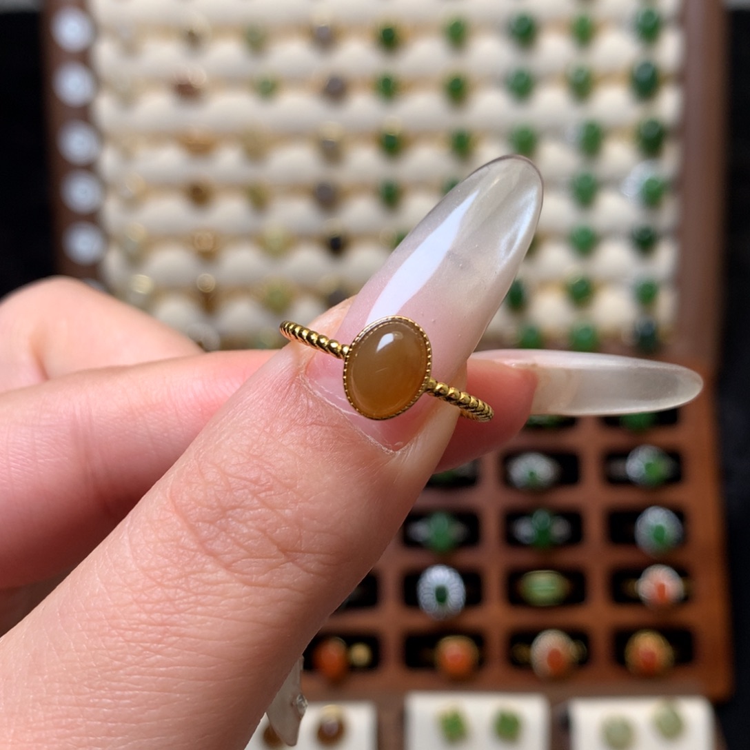 和田玉银S925镶嵌戒指