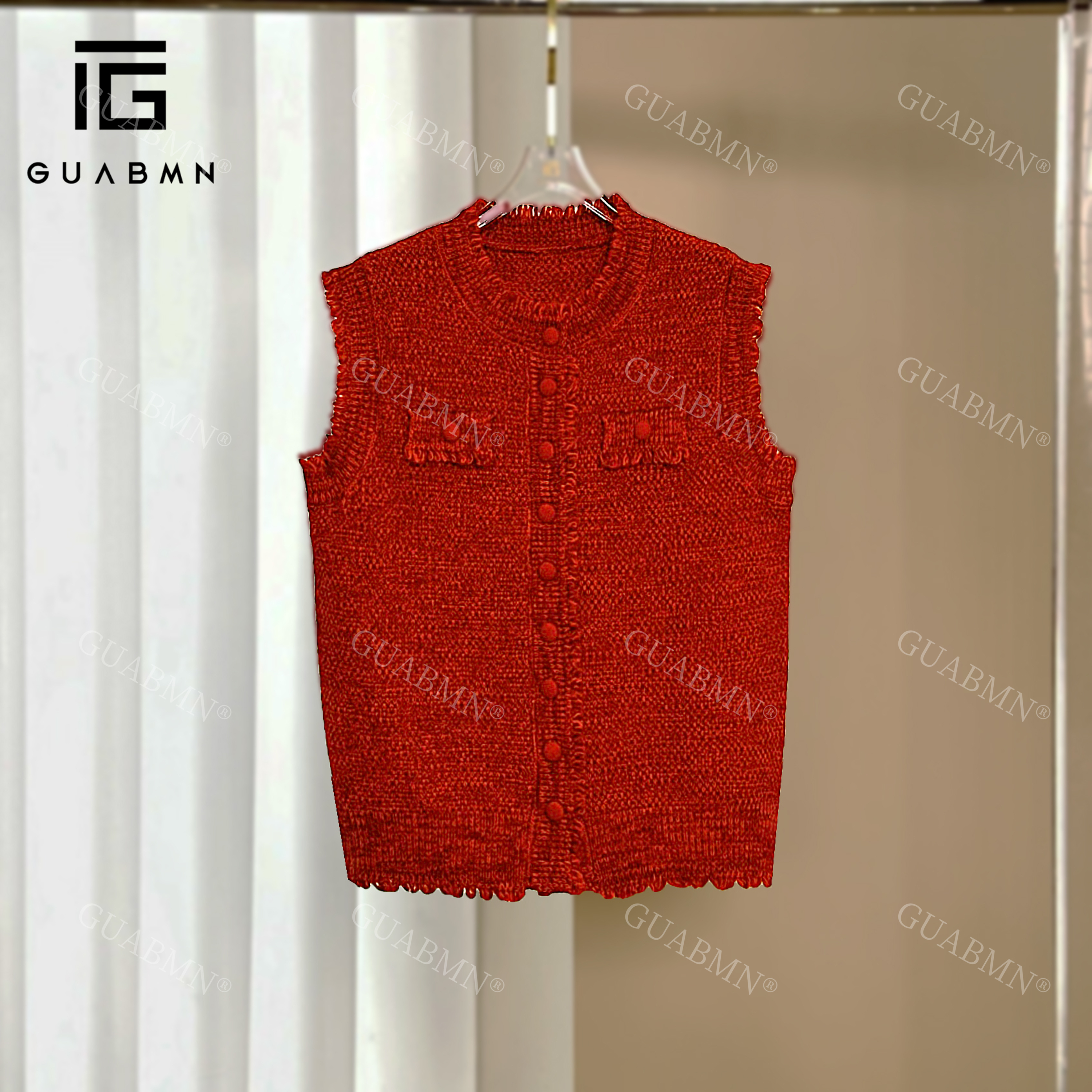 GUABMN2024秋冬新款简约气质小香风针织开衫3783