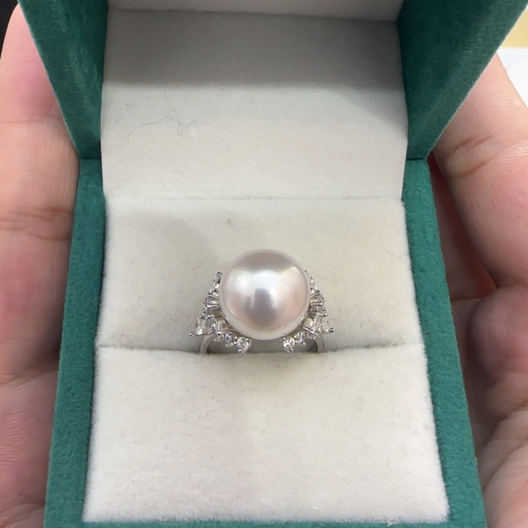 银S925镶嵌海水珍珠戒指