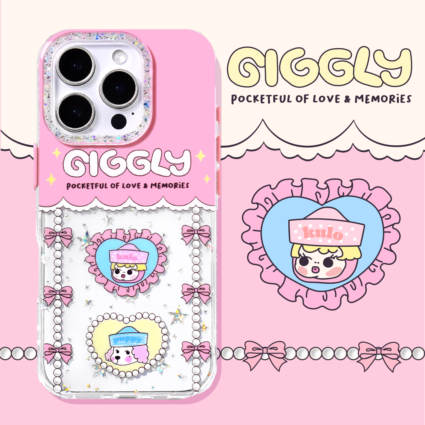 PaPaPa制造局 [蝴蝶结kulo]可爱少女感蝴蝶结透明17promax手机壳