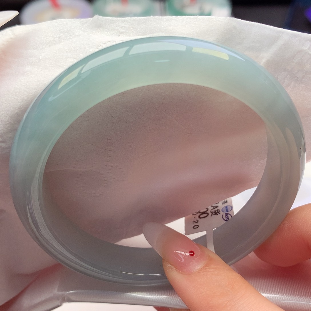 翡翠手镯未镶嵌天然翡翠55-56冰川蓝捡漏价