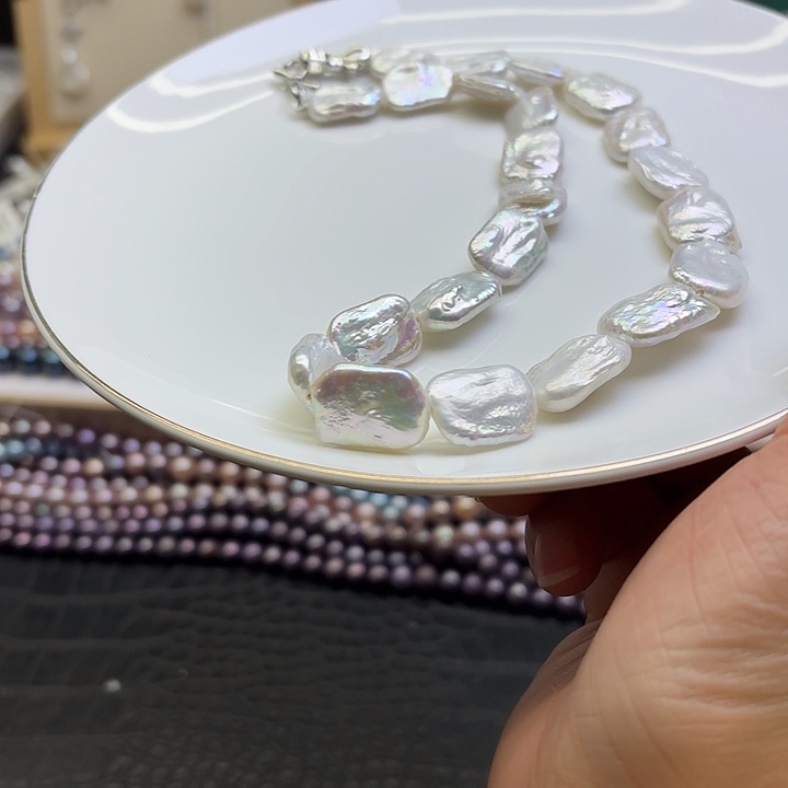 合金淡水珍珠耳饰