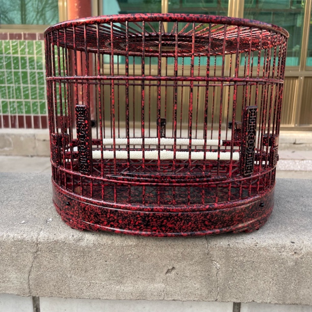 天然大漆虎皮小鸟笼，活门活底如图配件