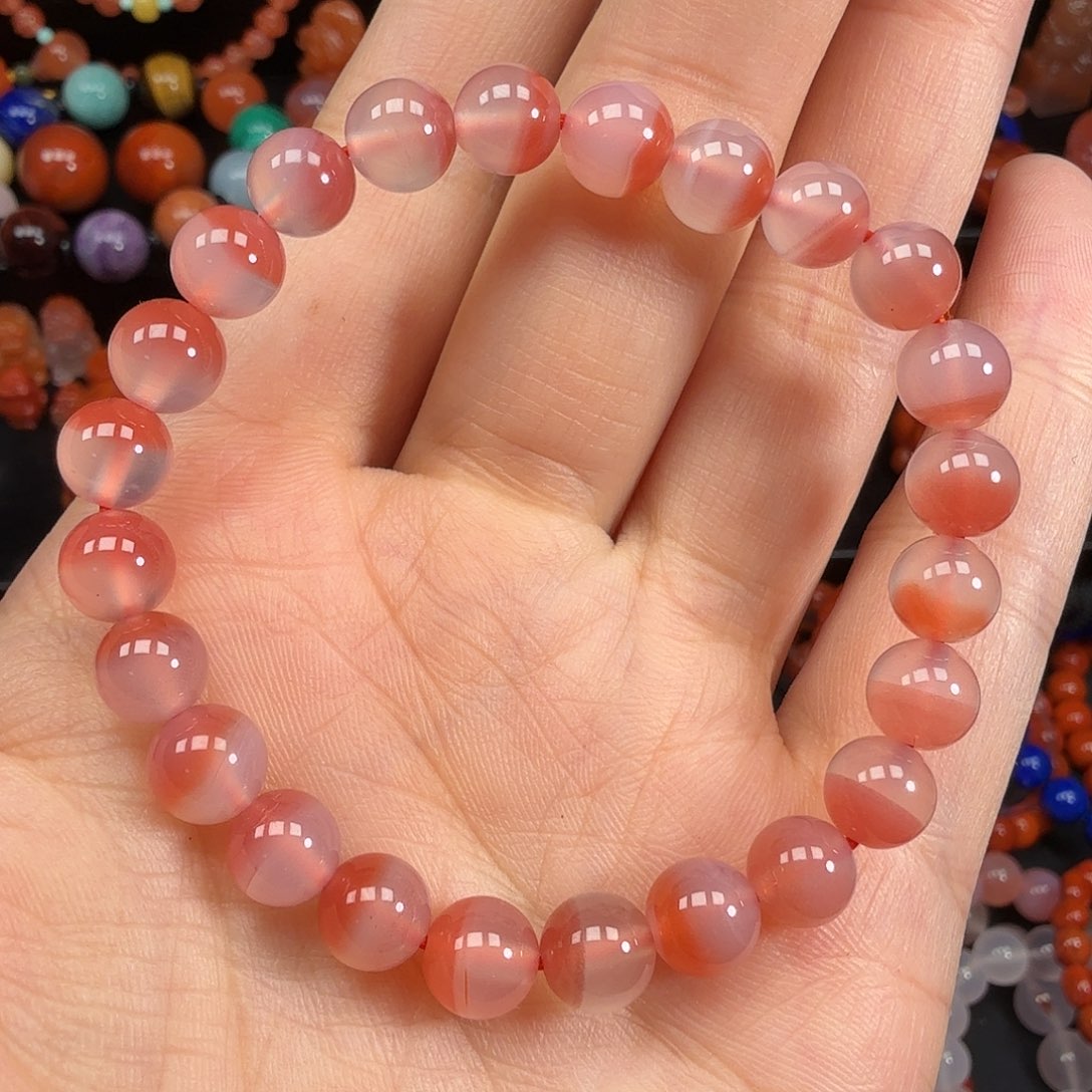 南红玛瑙未镶嵌手串7.5mm