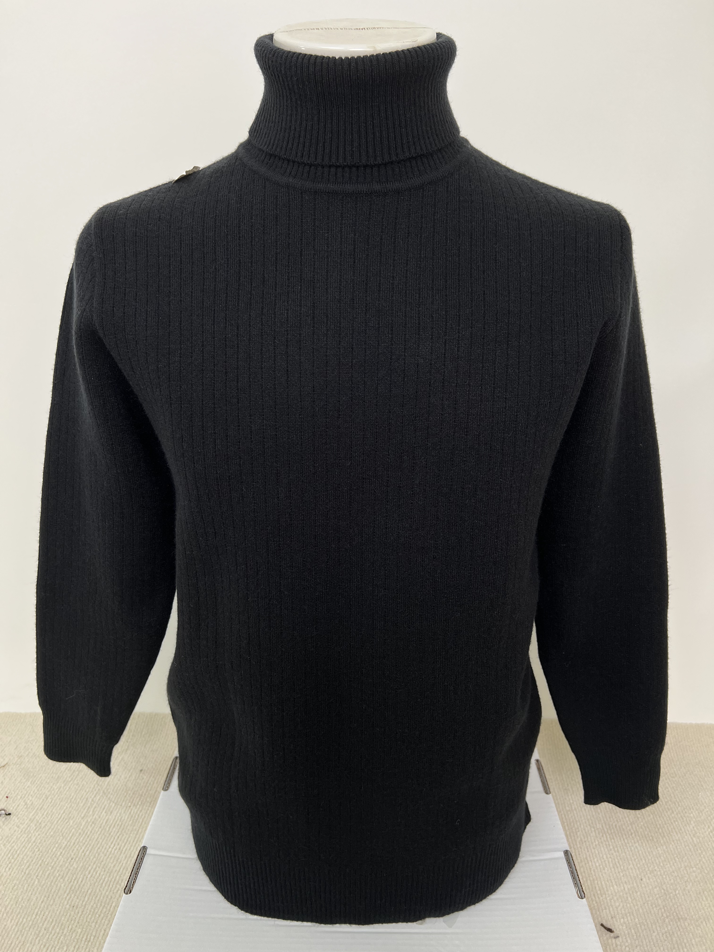 针织高领加厚一体防貂绒毛衣男士两翻领保暖加绒弹力毛衫