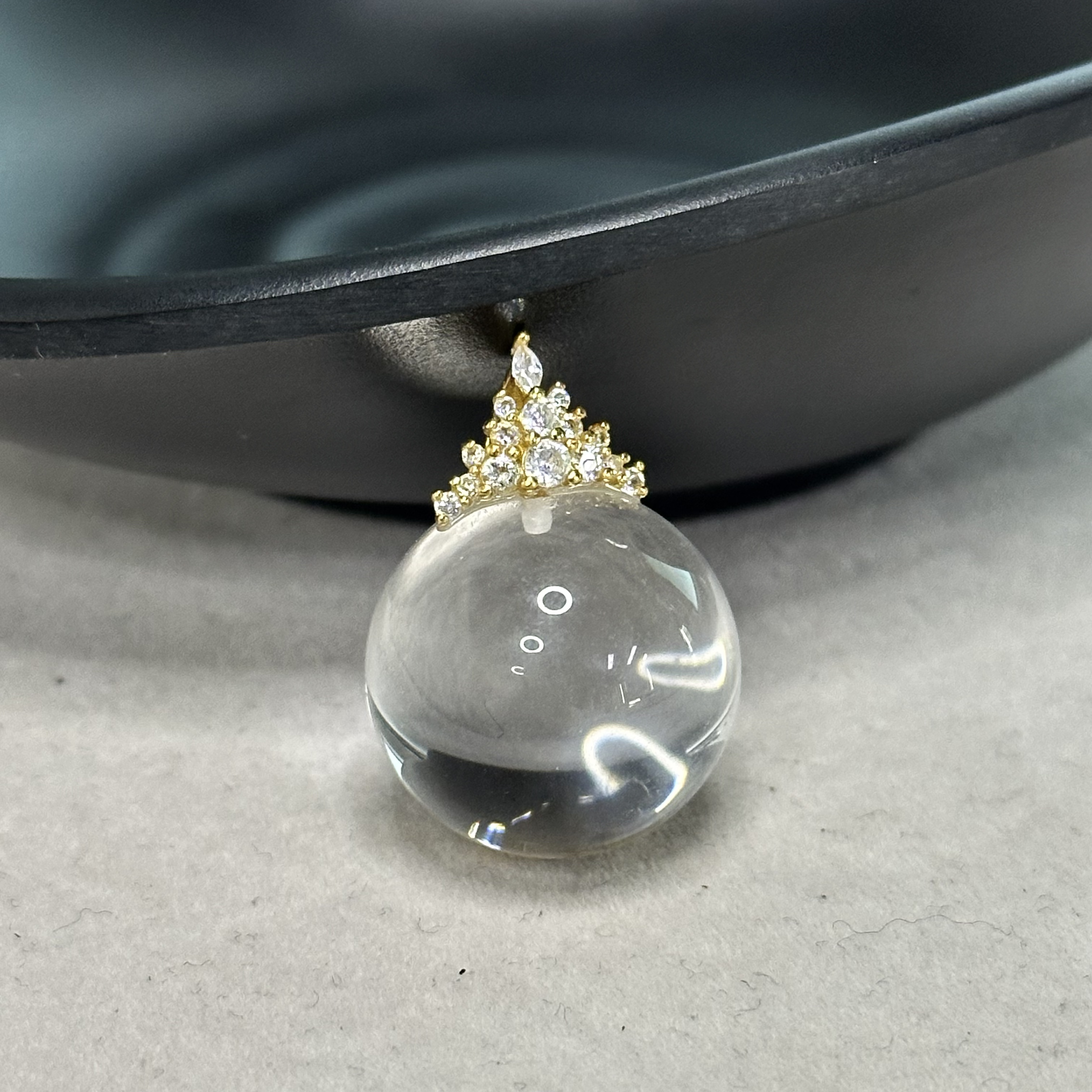 【昕禧·晶梦丘】白水晶925银皇冠配饰吊坠无链