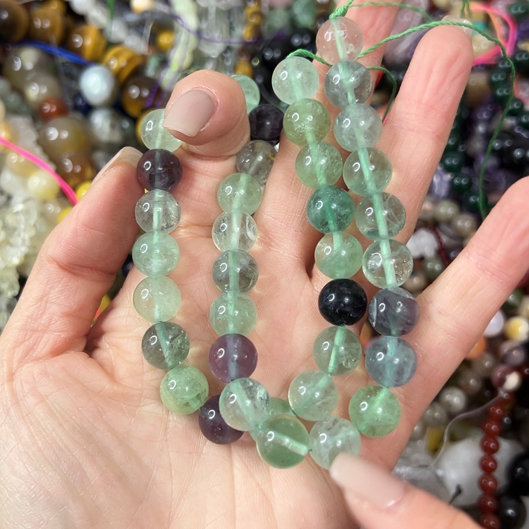 玛瑙/玉髓未镶嵌珠宝半成品，卡10彩莹石一条