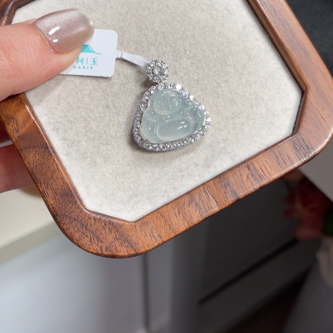 翡翠颈饰银S925镶嵌对****喵7369