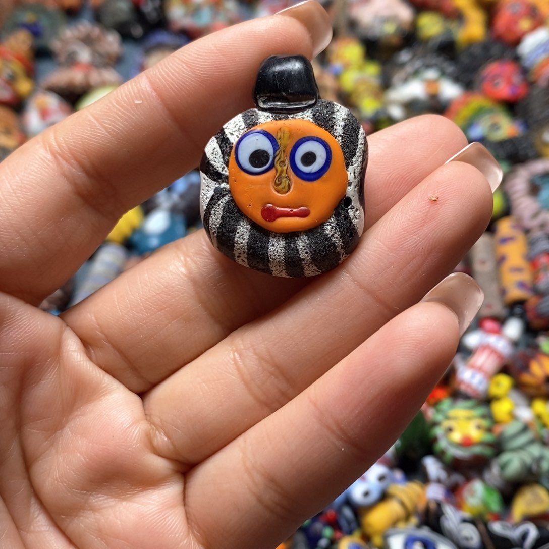 琉璃颈饰印度尼西亚琉璃圆饼