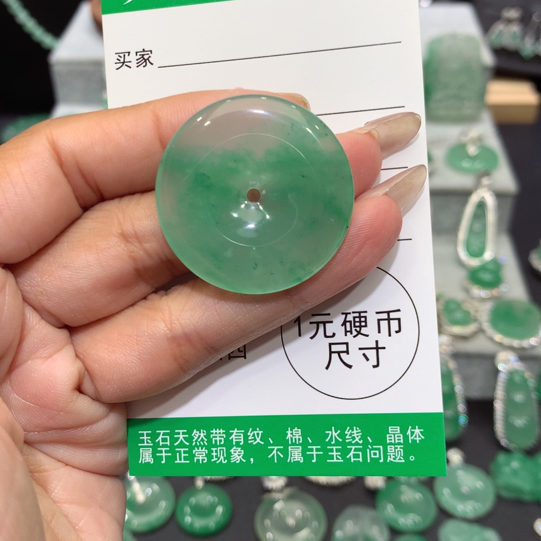 颈饰银S925镶嵌石英质玉（非洲翠）用****4