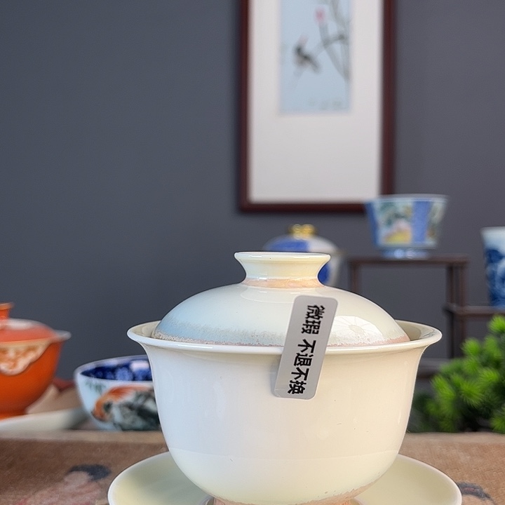 摆件景德柴烧茶杯多人