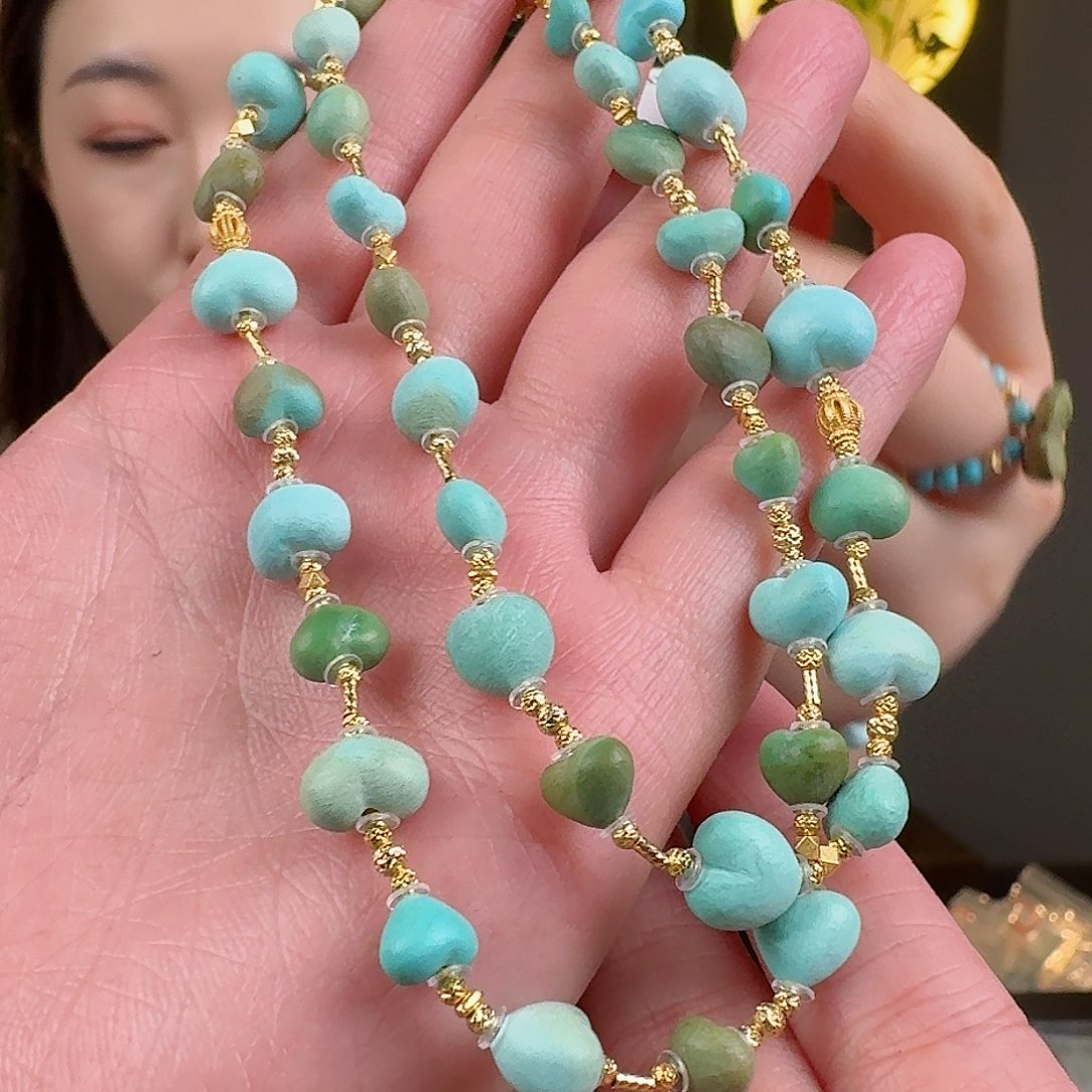 绿松石珠宝奇石18K金镶嵌