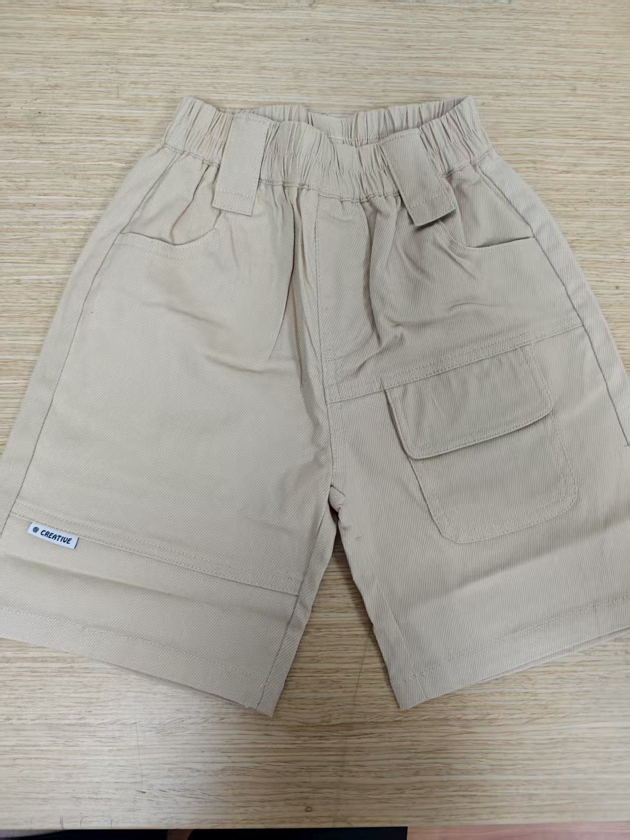 男童中大童纯棉五分裤杏色