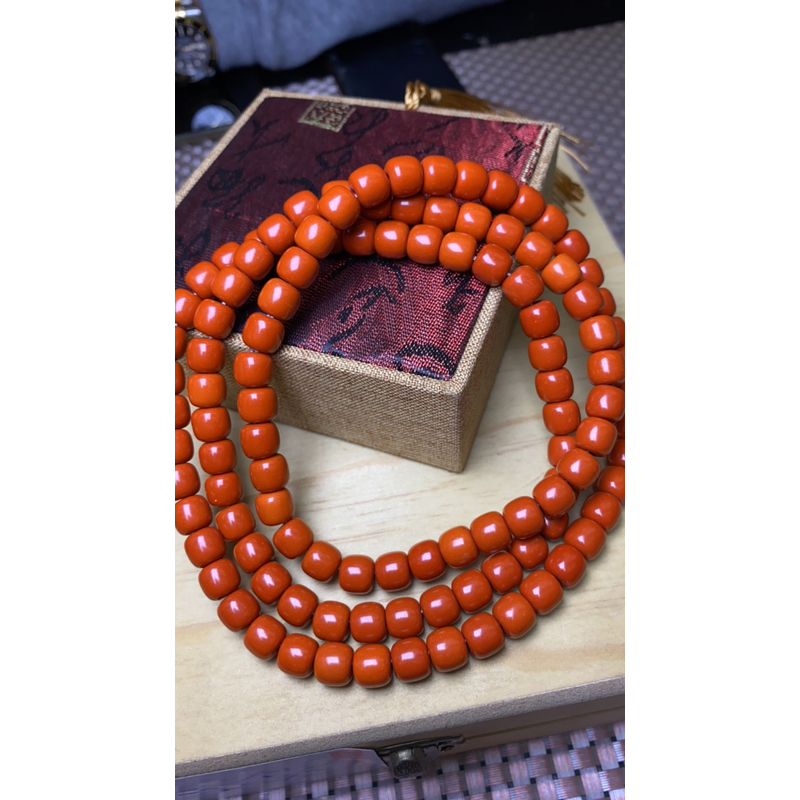 Q5 8mm红色108佛珠手串(多样性发其一）