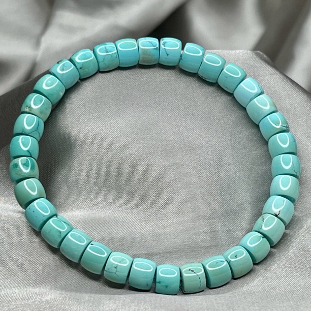 松石直切手串，瓷釉级，尺寸6.6mm重14.36克