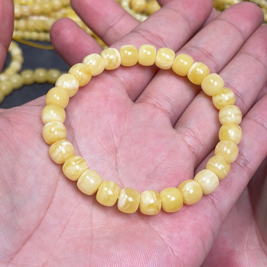 未镶嵌蜜蜡裸石九**?蜜蜡手串8mm