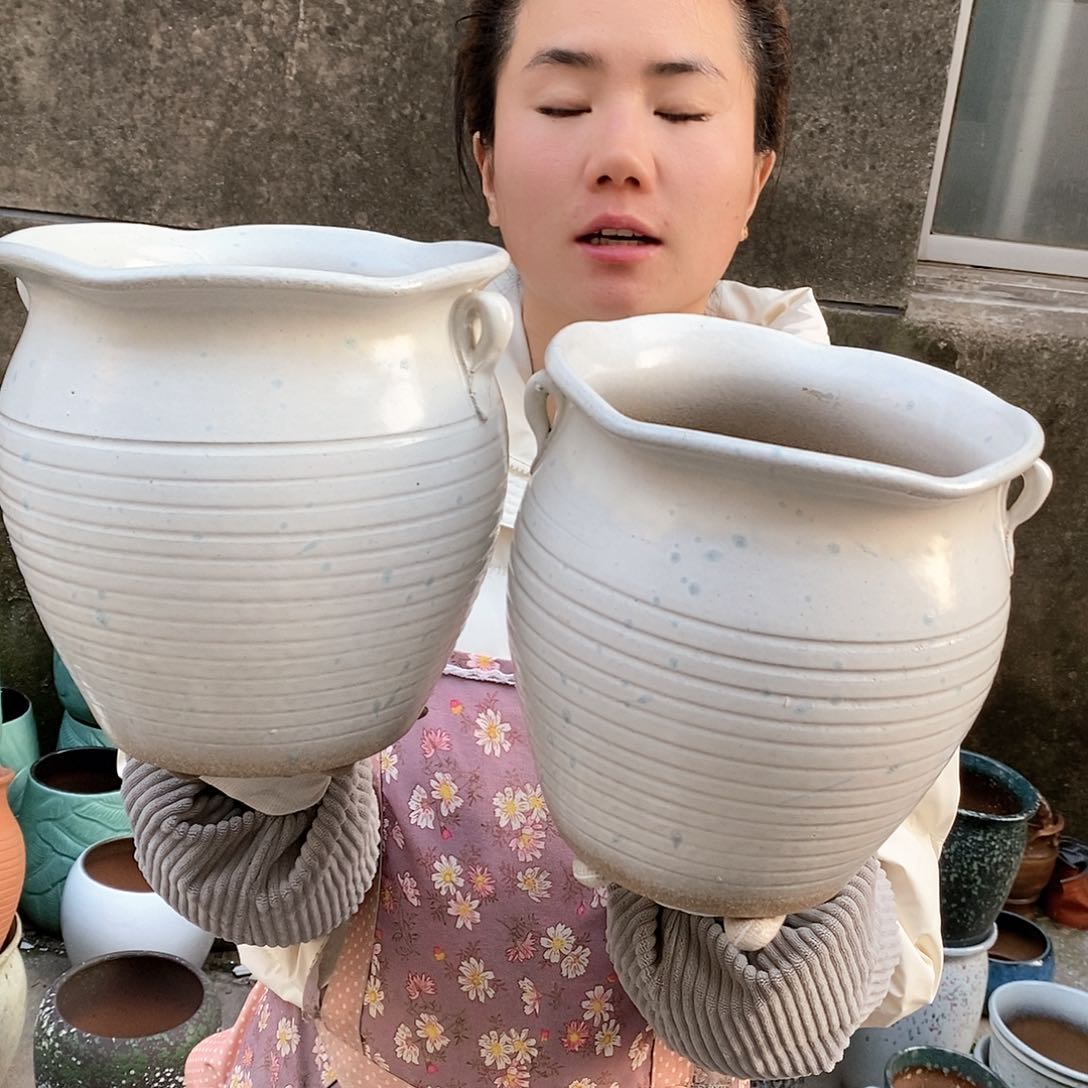 紫砂花盆正品口19高19