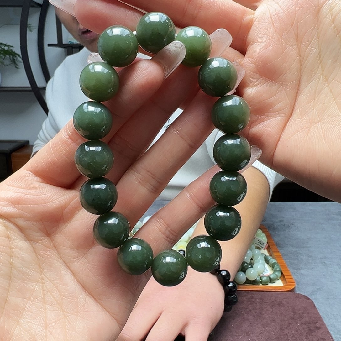 和田玉未镶嵌手链14青黄口