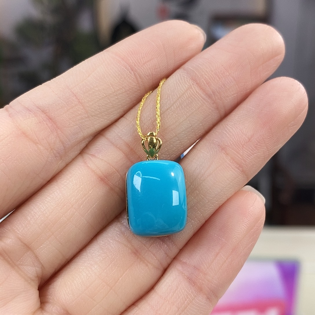 绿松石18K金镶嵌珠宝奇石