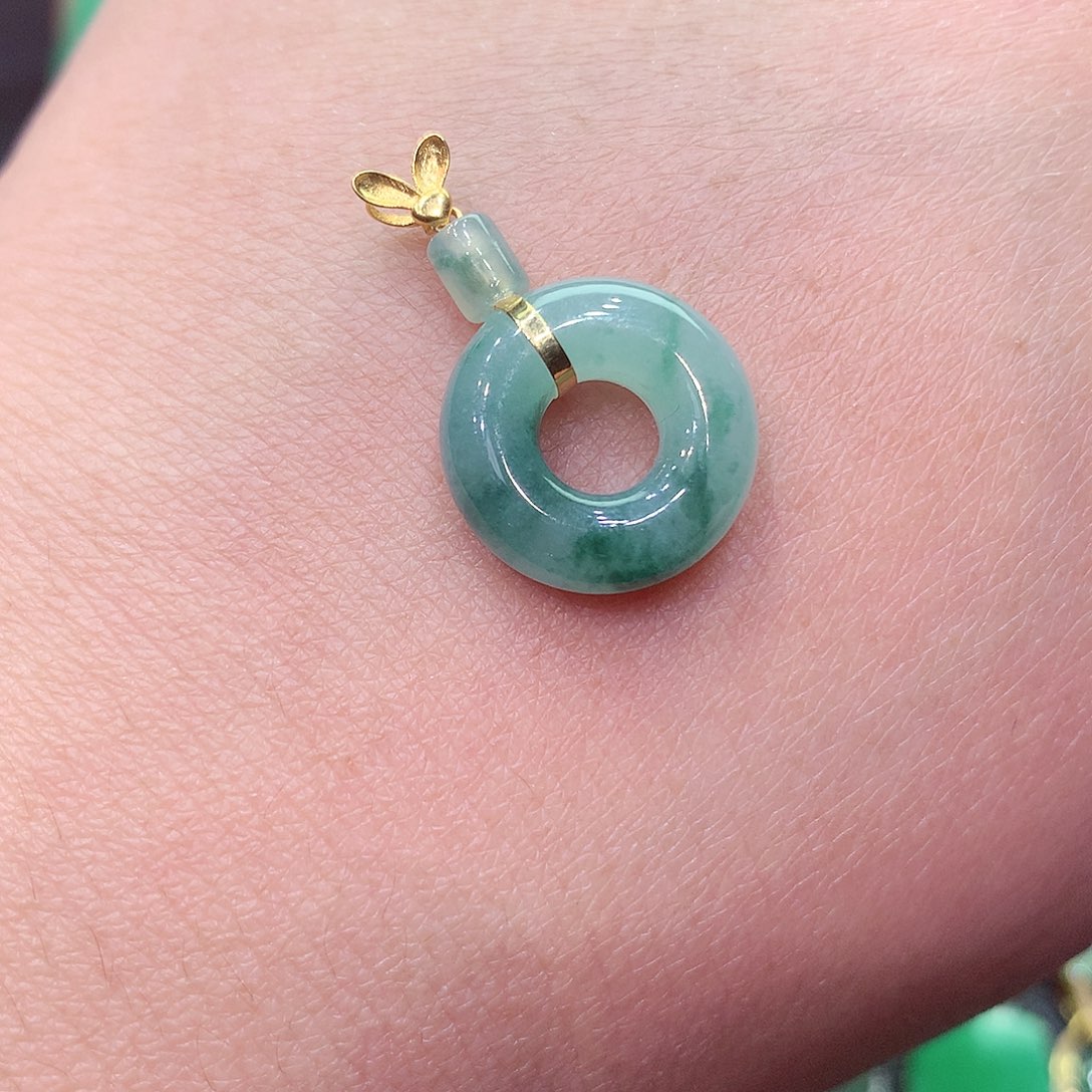 翡翠颈饰18K金镶嵌纯天然