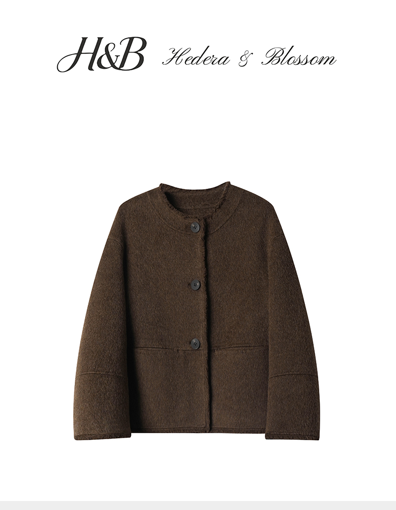  98182A复古短款大衣 秋冬季通勤显气质！