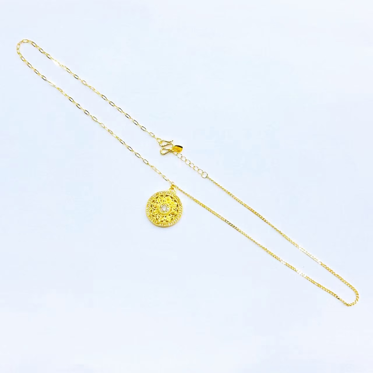 坠链均足银 点z八宝罗盘套链