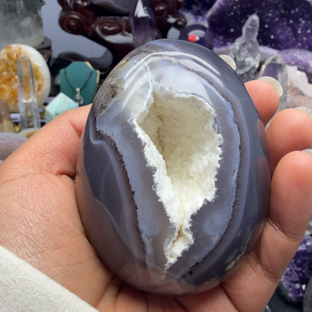 紫晶摆件未镶嵌软糖龙蛋