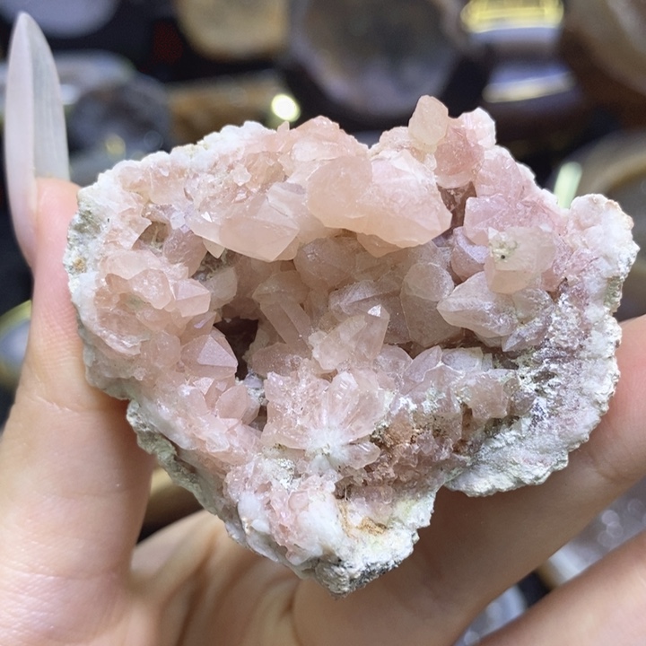 未镶嵌珠宝半成品紫晶粉晶洞