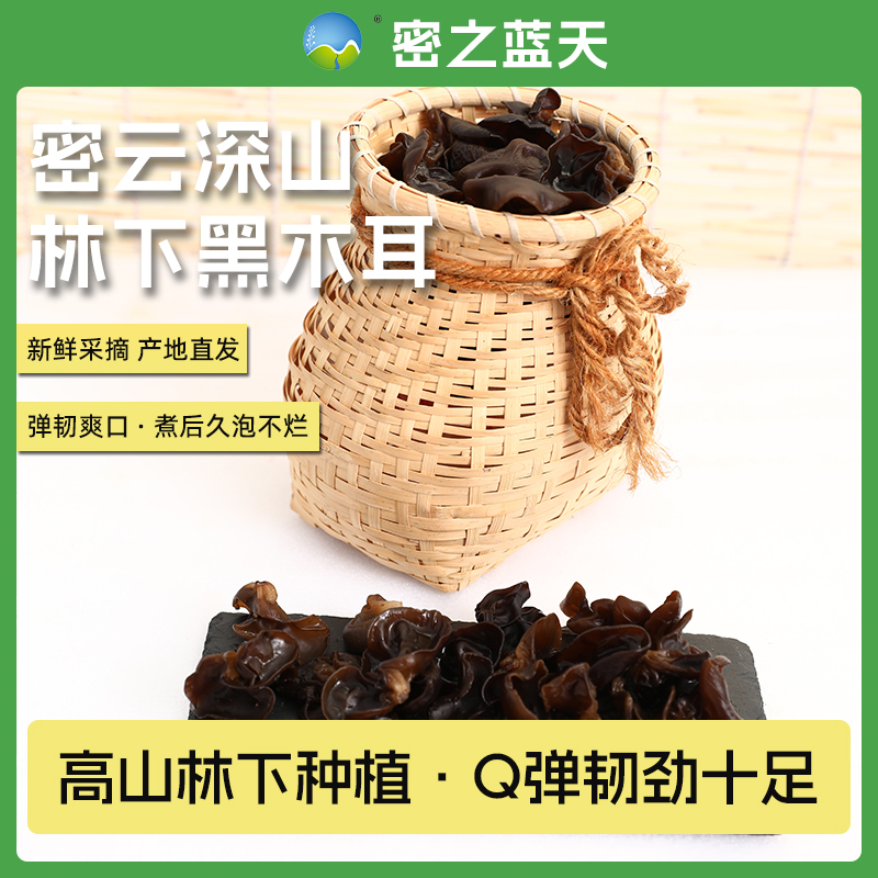 密之蓝天密云本地深山种植林下木耳黑木耳80g新鲜