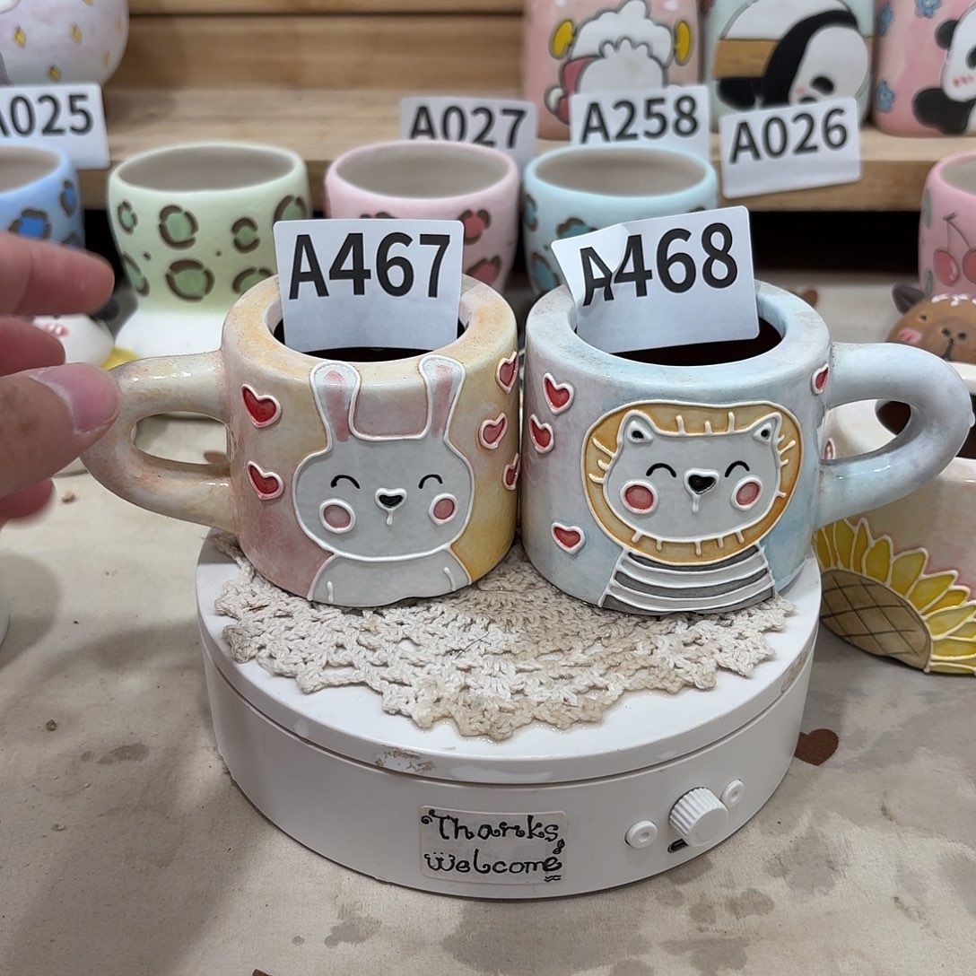 静心。手工花盆景德镇