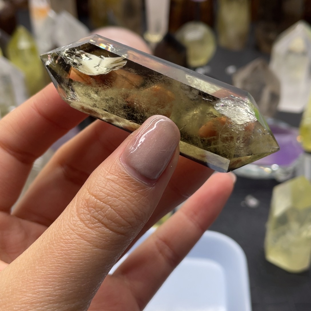 水晶9未镶嵌黄水晶双尖