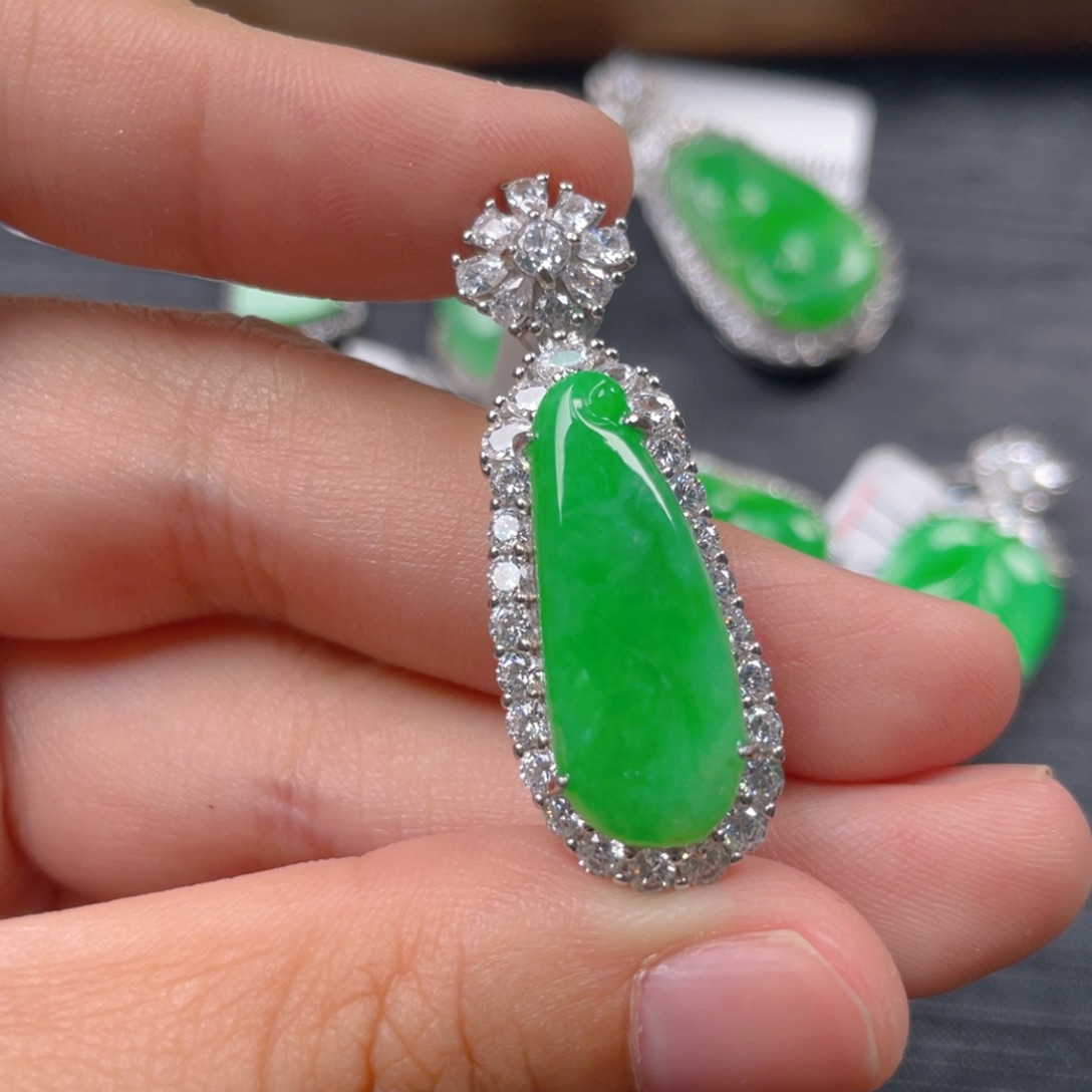 翡翠银S925镶嵌吊坠(不含链)j j j k