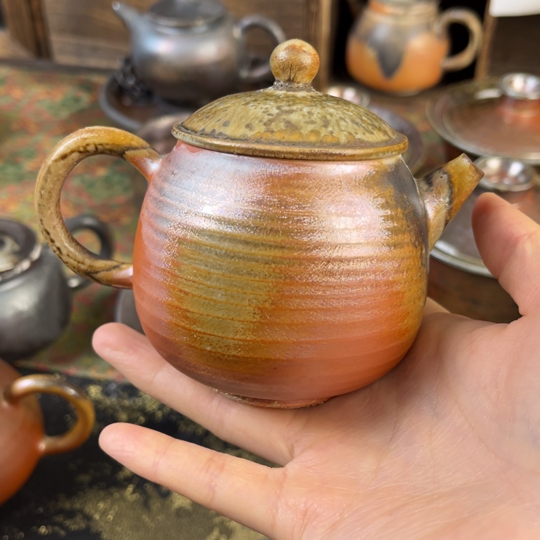 杯柴烧茶器中白壶