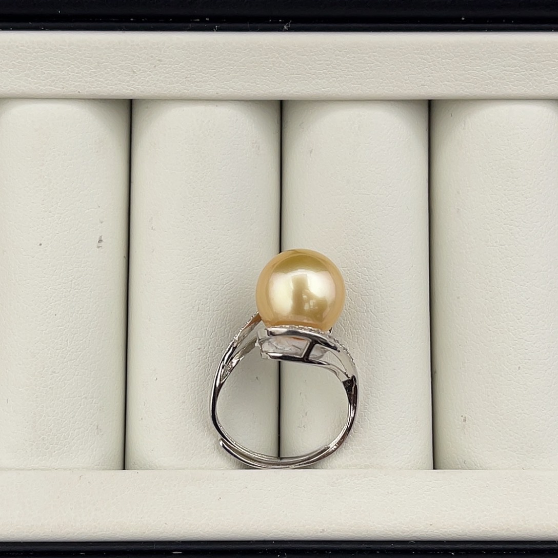 定制海水珍珠未镶嵌裸珠极光金珠面珠11-12mm 特价