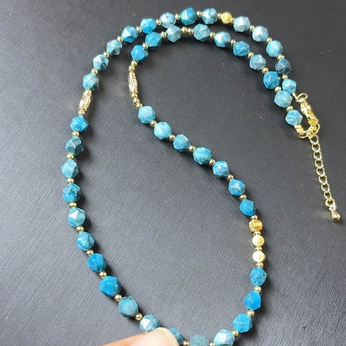 【闪购商品】琉璃DIY舒具石老油料11锁骨链卡6切面丝绒爆款