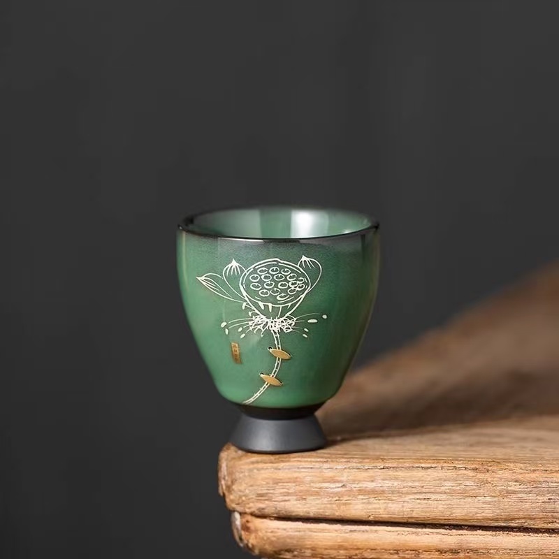 手绘《莲花》朗绿主人杯