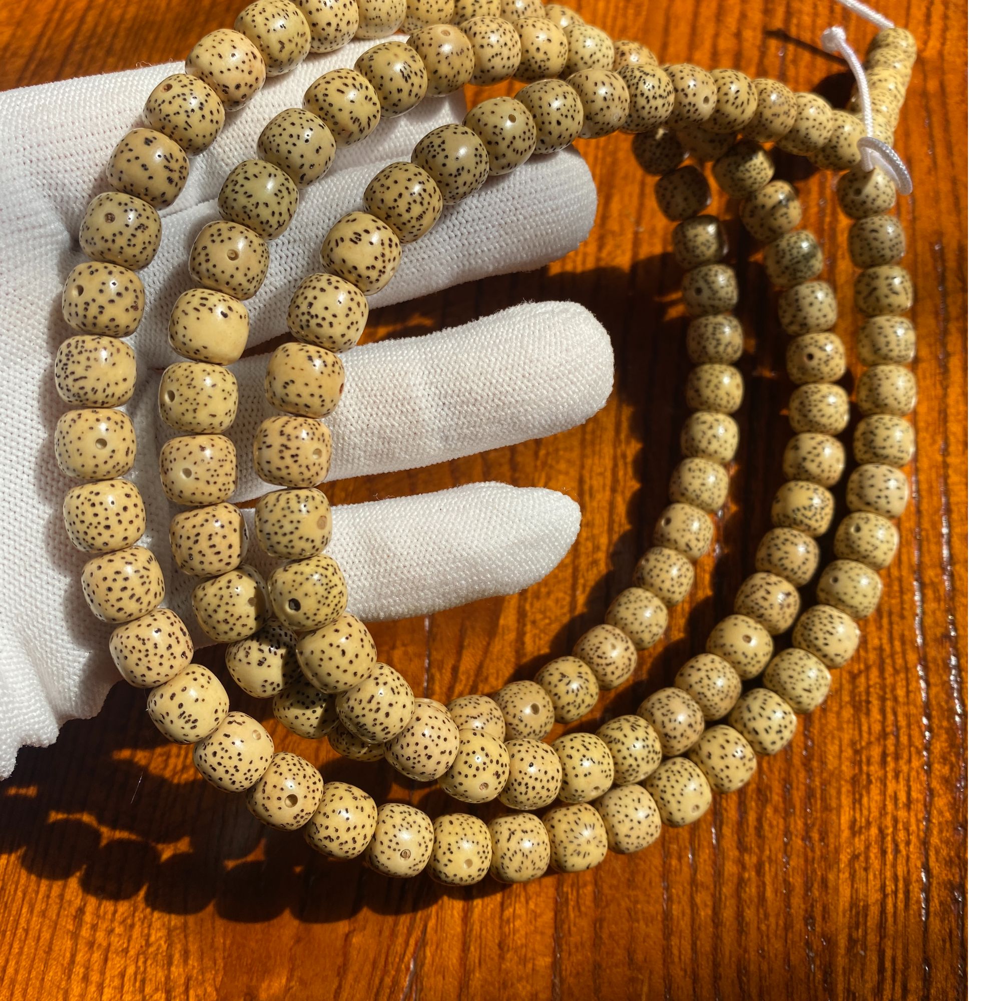 星月菩提手串108颗颗带月鸡油黄星月