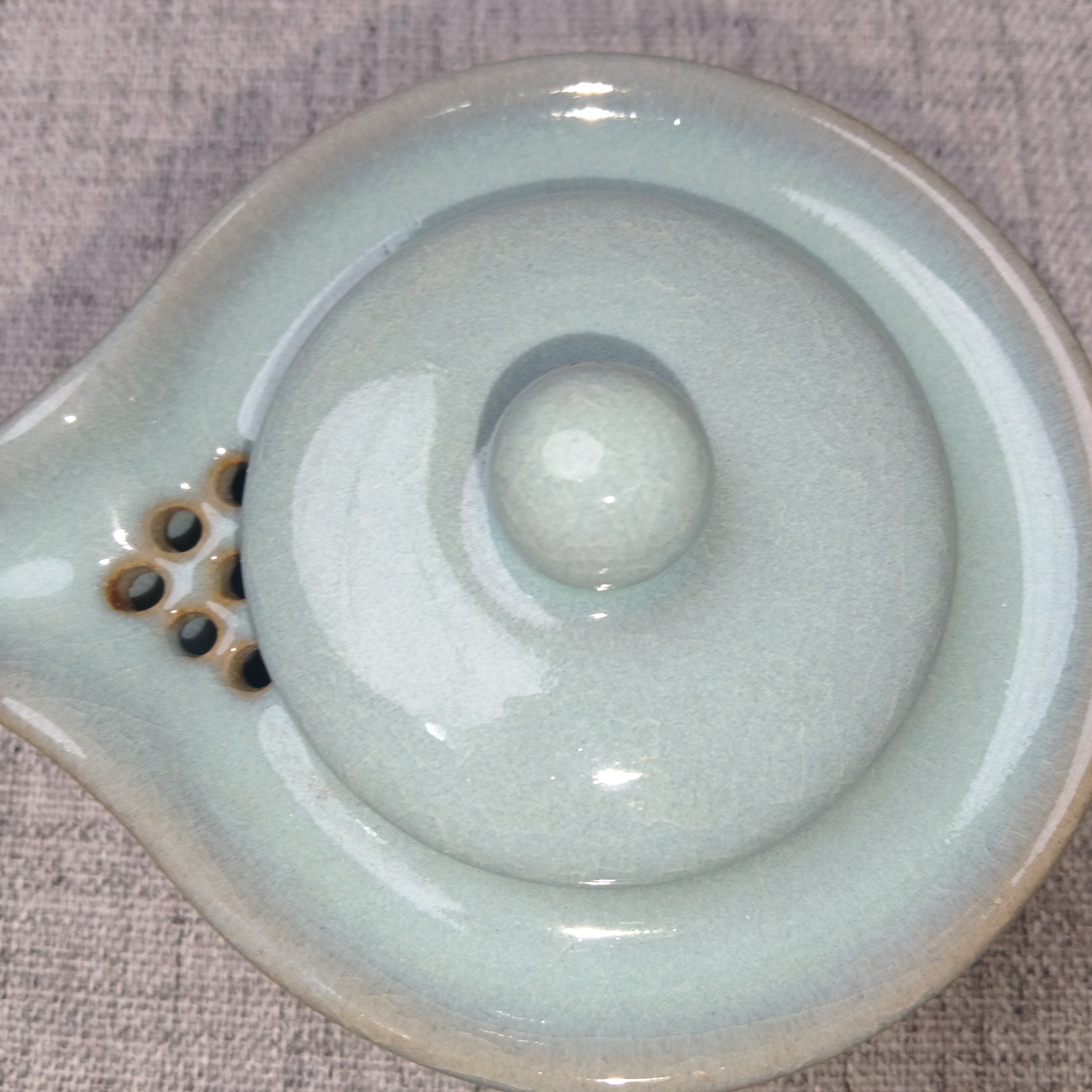 原生态原矿天蓝手抓壶