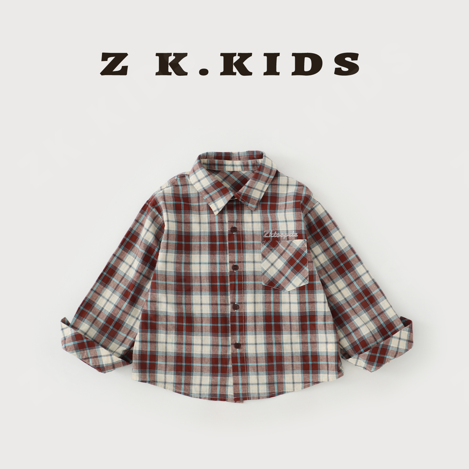 【Z&K】春款长袖时尚休闲品牌百搭儿童衬衫洋帅气气简约Zk-72936